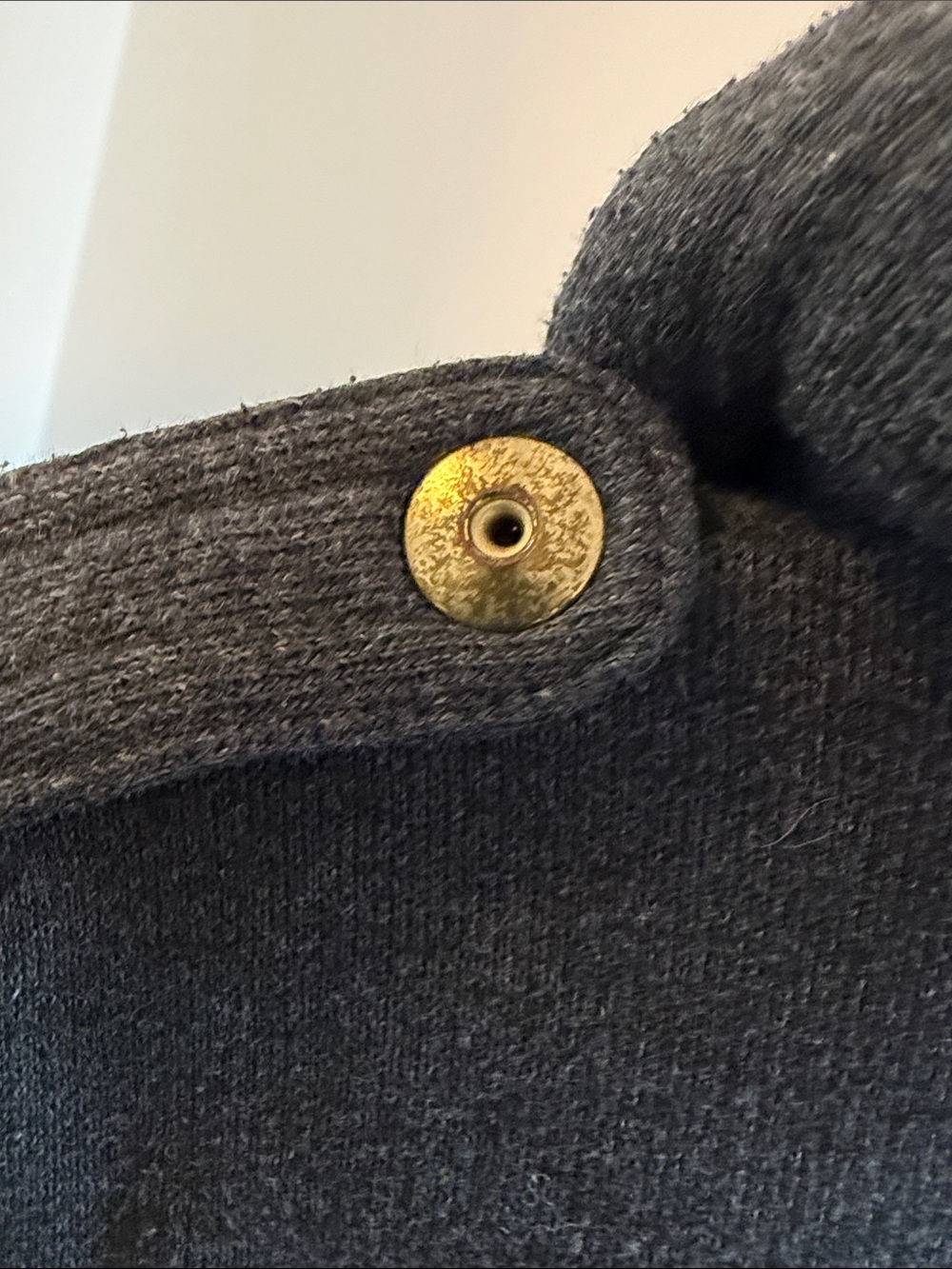 twik Charcoal Gray Hooded Zip Sweatshirt with Gold Hardware - Picture 5 of 5
